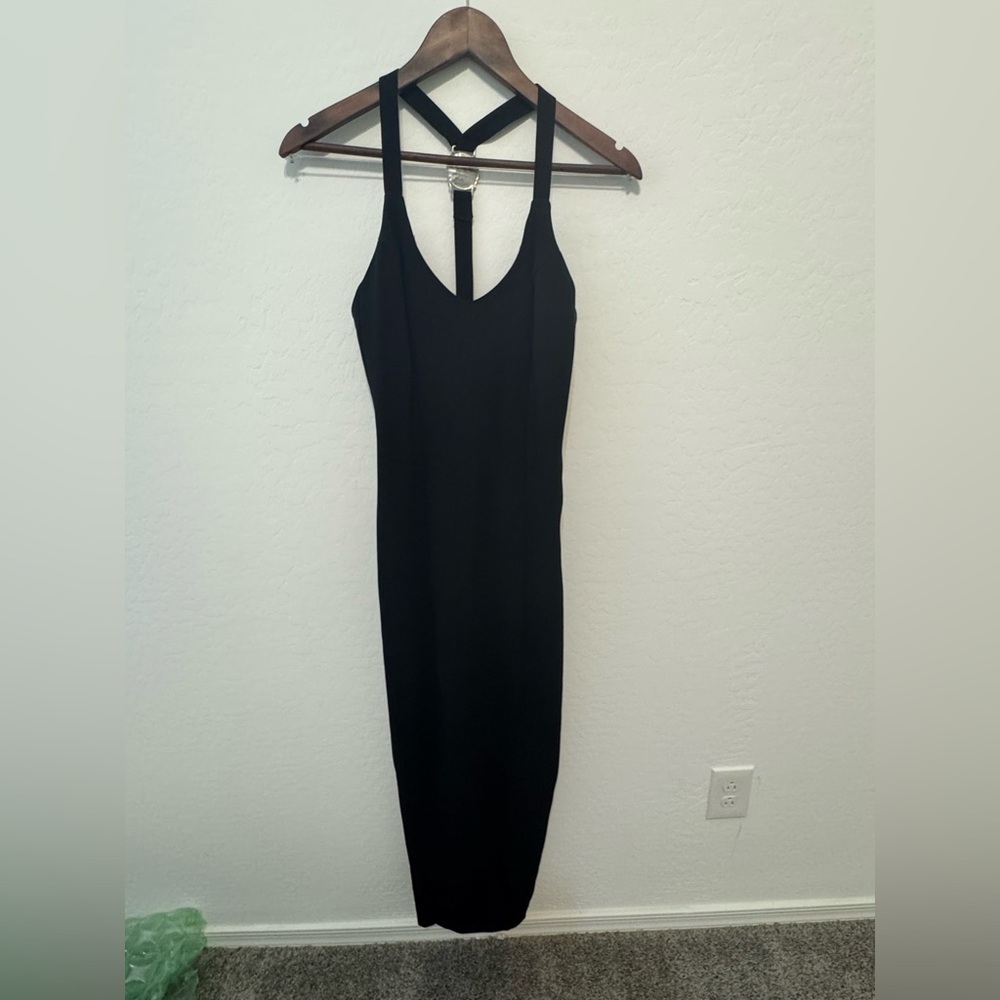 Vintage Rampage Black Cocktail Dress Size 3 with a Beautiful pendent on the back